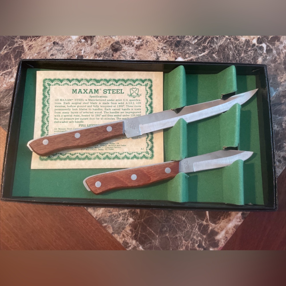 Vintage Maxam Steel Knife Set